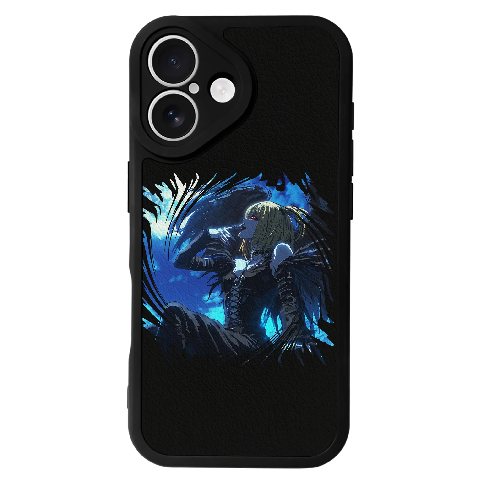 デスノート グッズ,弥海砂 - IPhone 16シリーズ対応 ・ シリコンスマホケース ・ レザー調 ・ 高精度フィット ・ 耐衝撃 ・ ワイヤレス充電対応 ・ 精密カット